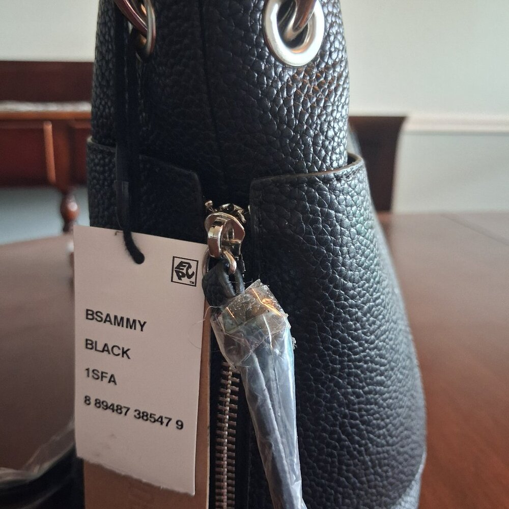 Black Leather Steve Madden Purse with Silver Trim - Picture 9 of 9